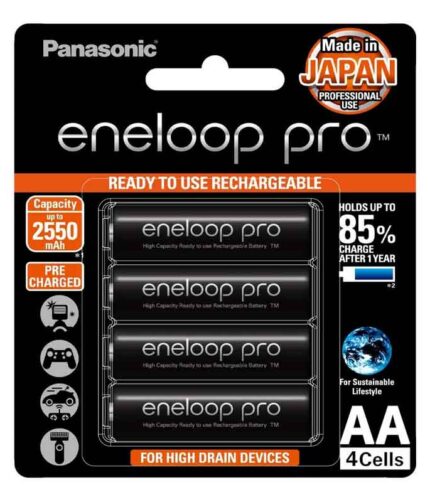 Panasonic Eneloop Pro black AA rechargeable cell/ batteries 2550 mah pack of 4 pcs