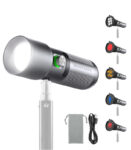 NEEWER Basics FL10 RGB Photography Flashlight, 4 Colors/20 GOBO Filters/CRI95+/7500mAh, 10W 6300K Portable LED Video Spotlight Patterned Ambient Aluminum Sunset Light for Recording Studio Lighting, FL10