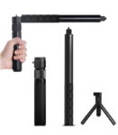 JPG Accessories Bullet Time Handle and Invisible Selfie Stick Compatible with Insta360 ONE X/X2/X3/X4/X5/R/RS, Universal 1/4" Mount, Tripod Mode, Black