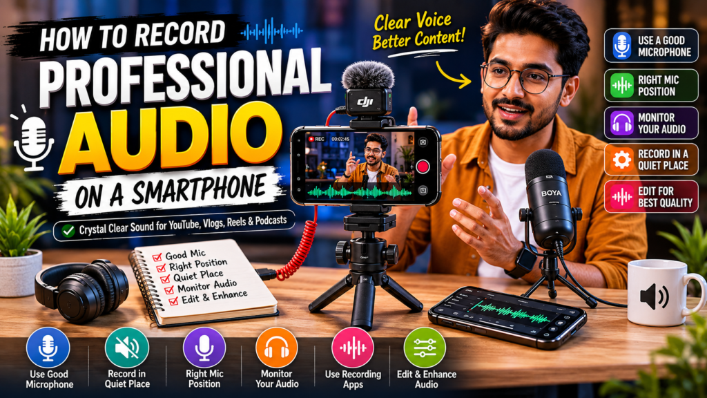 Professional smartphone audio recording setup Best microphone for smartphone videos Mobile filmmaking audio guide Smartphone vlogging microphone setup YouTube audio recording on smartphone Wireless microphone for content creators Professional mobile video recording setup