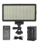 Osaka Bi-Color Dimmable LED Video Light OS-LED-308 Pocket LED Slim for All DSLR Video Cameras YouTube Video tiktok Photography Shooting with F750 Battery 8000 mAh and Fast Charger